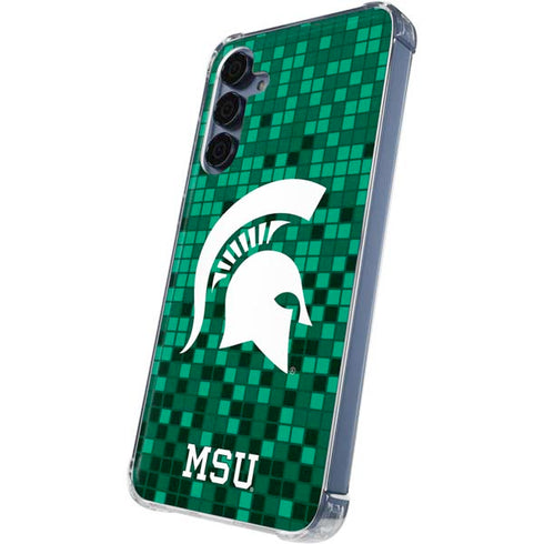 Michigan State University Spartans Digital Pixels Galaxy A35 5G Clear Case